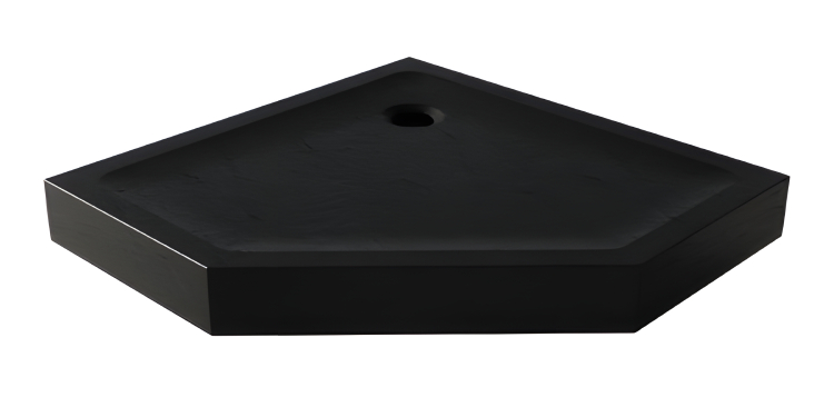 New Trendy Mild Stone Brodzik Akrylowy Pięciokątny 80x80x11,5 Czarny (B-0560)
